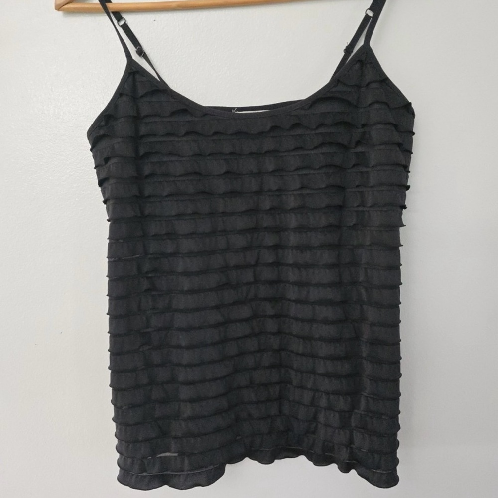 Elegant Black Ruffled Women's Top